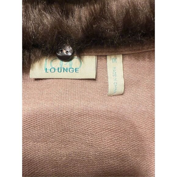 LOGO LOUNGE by Lori Goldstein Cardigan Sweater Faux Fur Detachable Collar 1X - Picture 4 of 5